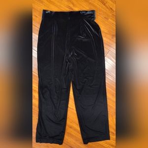 dressbarn Pleated Velvet Pull Up High Waisted Wide Leg Travel Pants